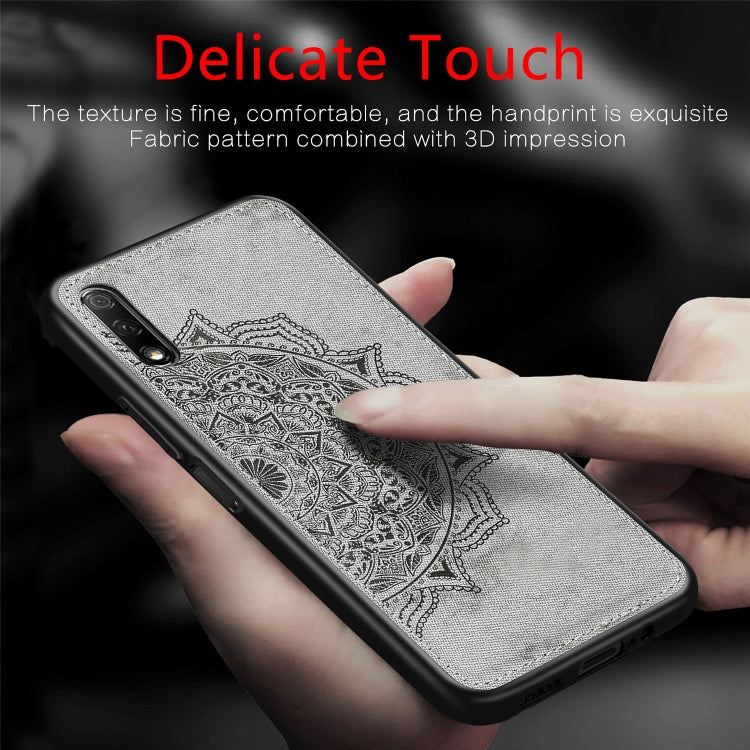 For Huawei Honor 9X Embossed Mandala Pattern PC + TPU + Fabric Phone Case with Lanyard & Magnetic