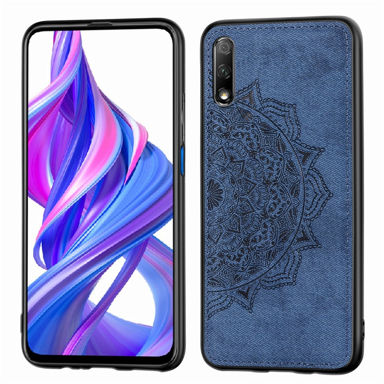 For Huawei Honor 9X Embossed Mandala Pattern PC + TPU + Fabric Phone Case with Lanyard & Magnetic