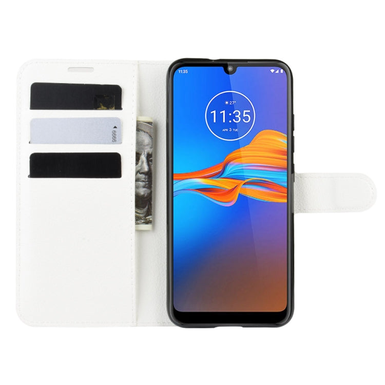For MOTO E6 Plus Litchi Texture Horizontal Flip Leather Case with Wallet & Holder & Card Slots