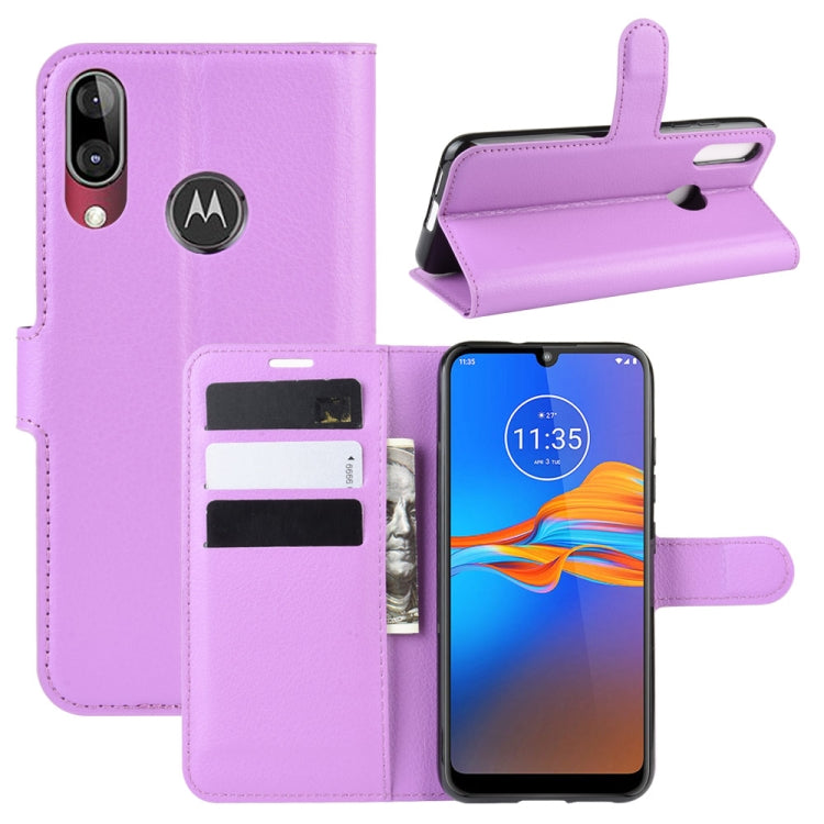 For MOTO E6 Plus Litchi Texture Horizontal Flip Leather Case with Wallet & Holder & Card Slots