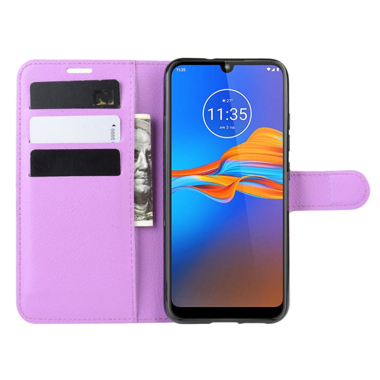 For MOTO E6 Plus Litchi Texture Horizontal Flip Leather Case with Wallet & Holder & Card Slots