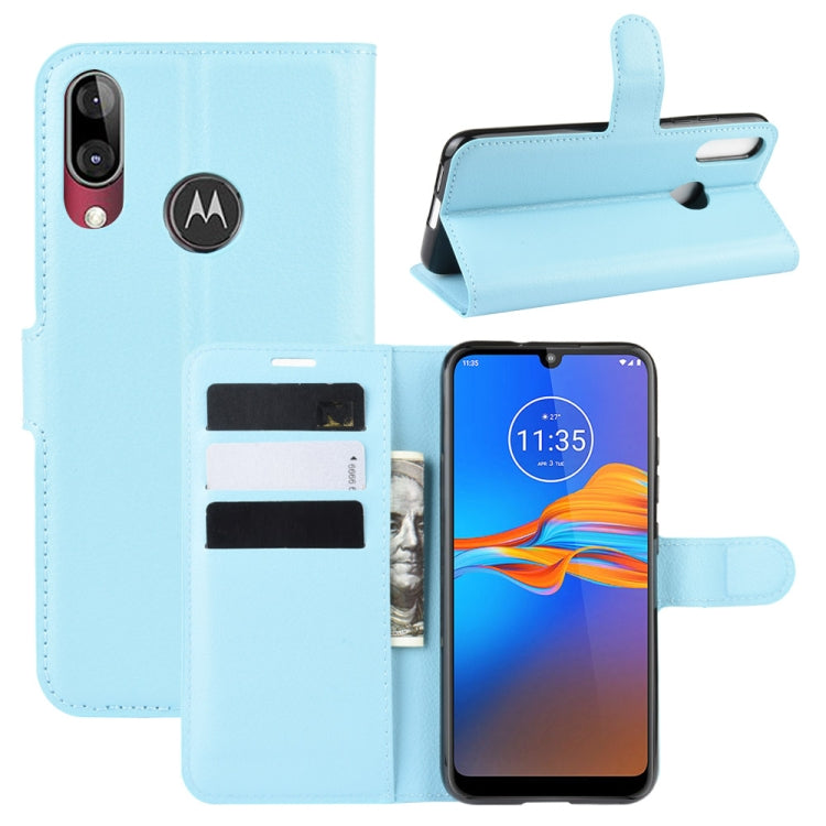 For MOTO E6 Plus Litchi Texture Horizontal Flip Leather Case with Wallet & Holder & Card Slots