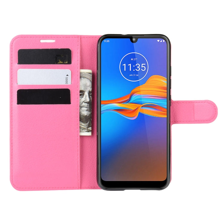 For MOTO E6 Plus Litchi Texture Horizontal Flip Leather Case with Wallet & Holder & Card Slots
