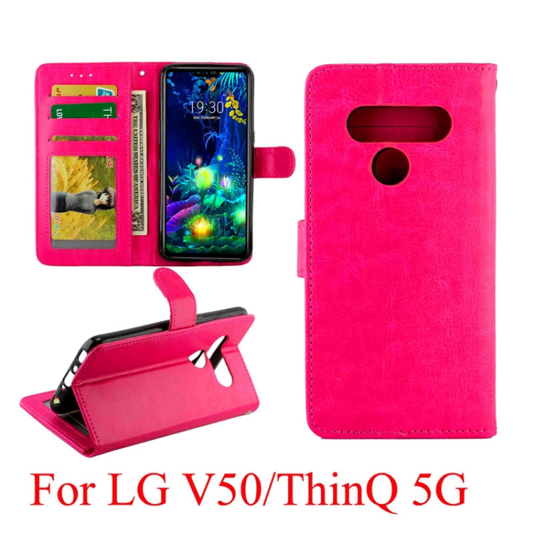 For LG V50/ThinQ 5G Crazy Horse Texture Horizontal Flip Leather Case with Holder & Card Slots & Wallet & Photo Frame