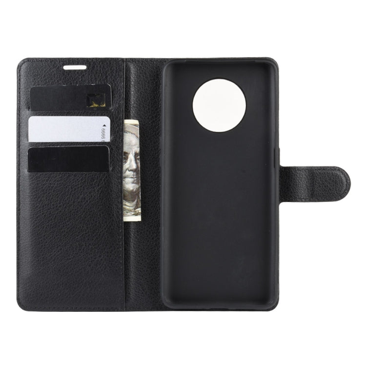 For Oneplus 7T Litchi Texture Horizontal Flip Leather Case with Wallet & Holder & Card Slots