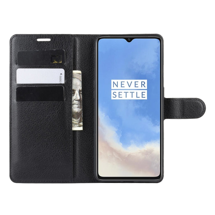For Oneplus 7T Litchi Texture Horizontal Flip Leather Case with Wallet & Holder & Card Slots