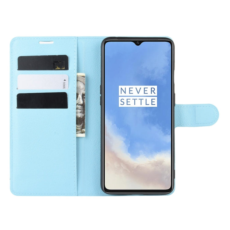 For Oneplus 7T Litchi Texture Horizontal Flip Leather Case with Wallet & Holder & Card Slots