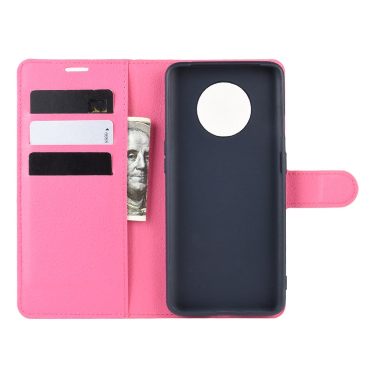 For Oneplus 7T Litchi Texture Horizontal Flip Leather Case with Wallet & Holder & Card Slots