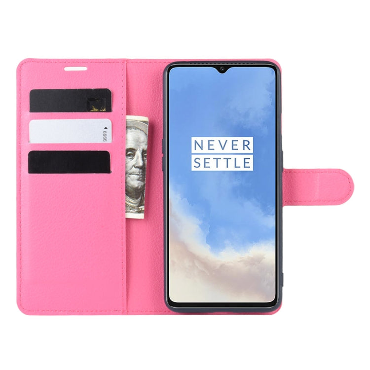 For Oneplus 7T Litchi Texture Horizontal Flip Leather Case with Wallet & Holder & Card Slots