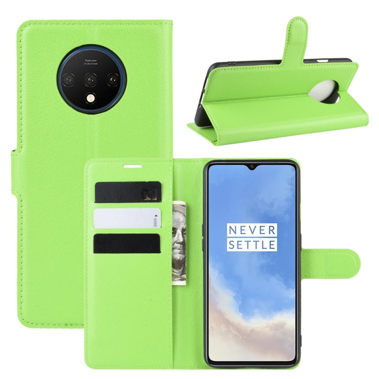 For Oneplus 7T Litchi Texture Horizontal Flip Leather Case with Wallet & Holder & Card Slots