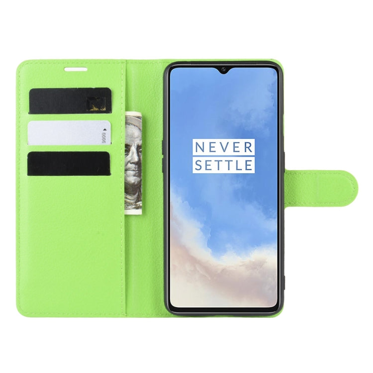 For Oneplus 7T Litchi Texture Horizontal Flip Leather Case with Wallet & Holder & Card Slots