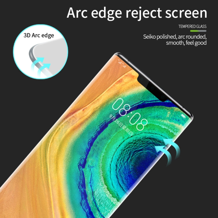 For Huawei Mate 30 Pro MOFI 9H 3D Explosion Proof Thermal Bending Full Screen Covered With Tempered Glass Film(Black)