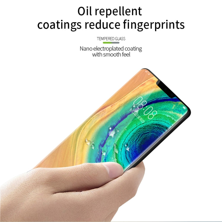 For Huawei Mate 30 Pro MOFI 9H 3D Explosion Proof Thermal Bending Full Screen Covered With Tempered Glass Film(Black)