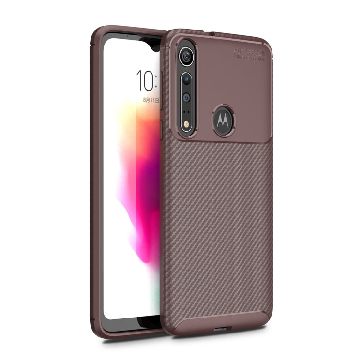 For Moto G8 Play Beetle Series Carbon Fiber Texture Shockproof TPU Case