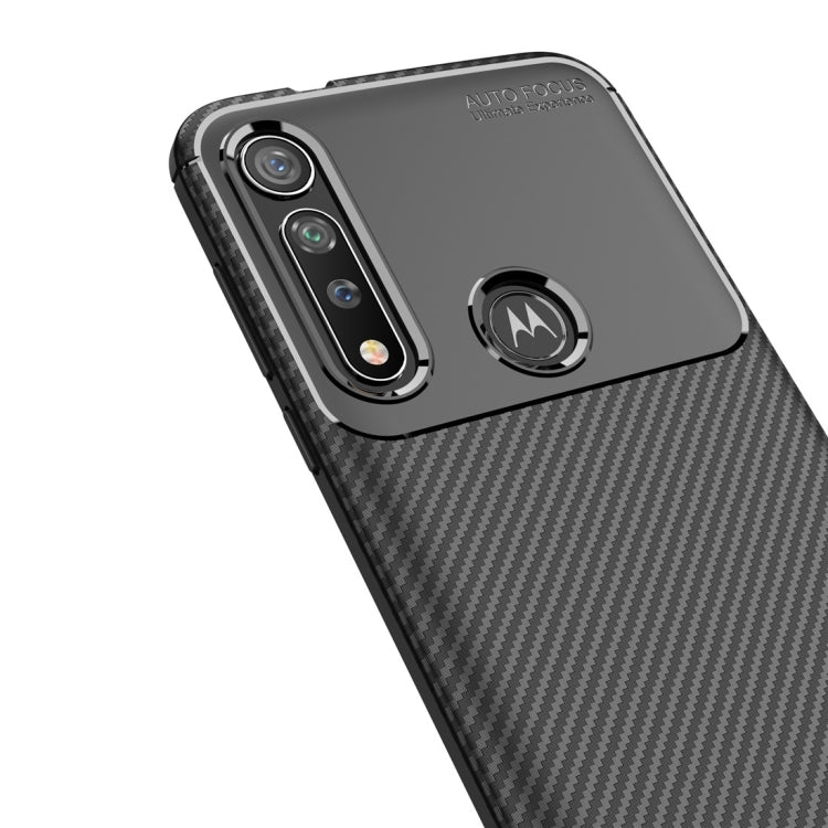 For Moto G8 Plus Beetle Series Carbon Fiber Texture Shockproof TPU Case
