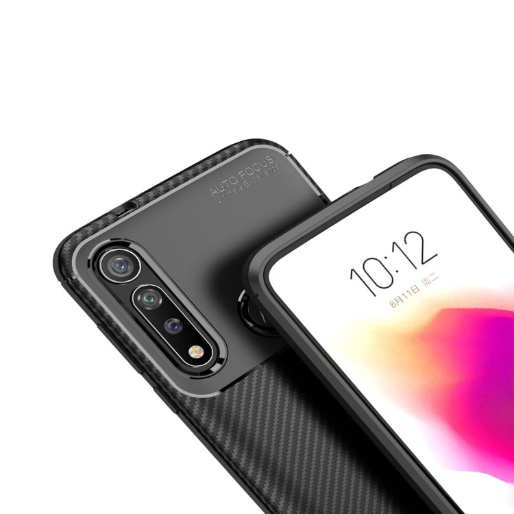 For Moto G8 Plus Beetle Series Carbon Fiber Texture Shockproof TPU Case