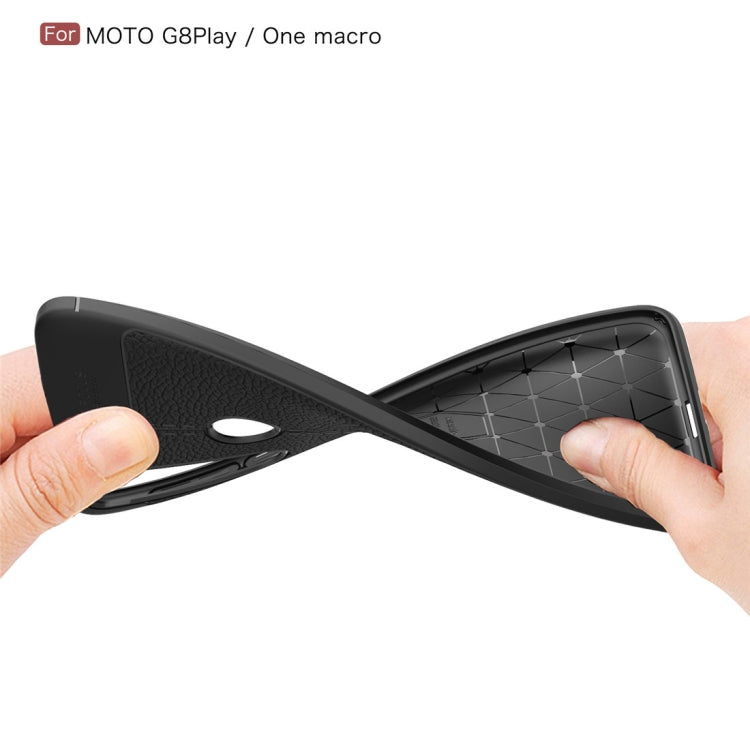 For Moto G8 Play Litchi Texture TPU Shockproof Case(Red)