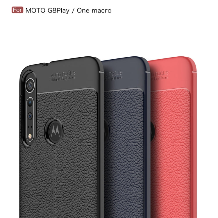 For Moto G8 Play Litchi Texture TPU Shockproof Case(Red)