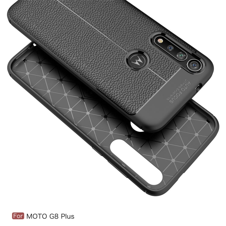 For Moto G8 Plus Litchi Texture TPU Shockproof Case(Red)