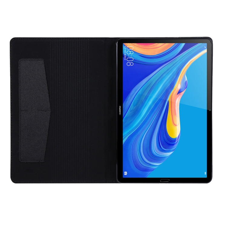 For Huawei MediaPad M6 10.8 Cloth Teature Horizontal Flip PU Leather Case with with Holder & Card Slots