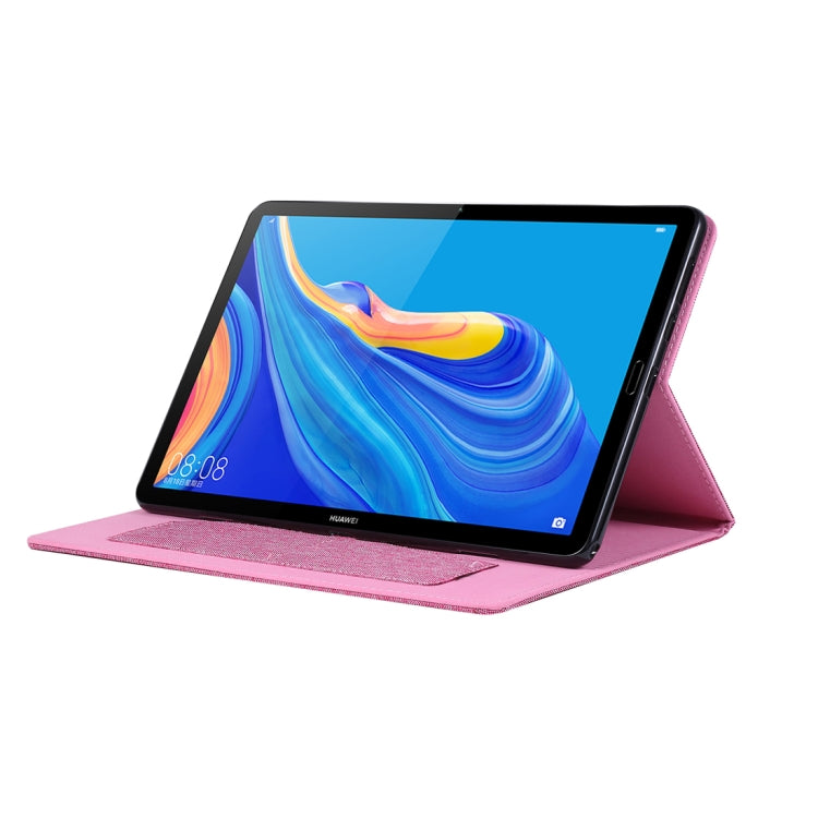 For Huawei MediaPad M6 10.8 Cloth Teature Horizontal Flip PU Leather Case with with Holder & Card Slots