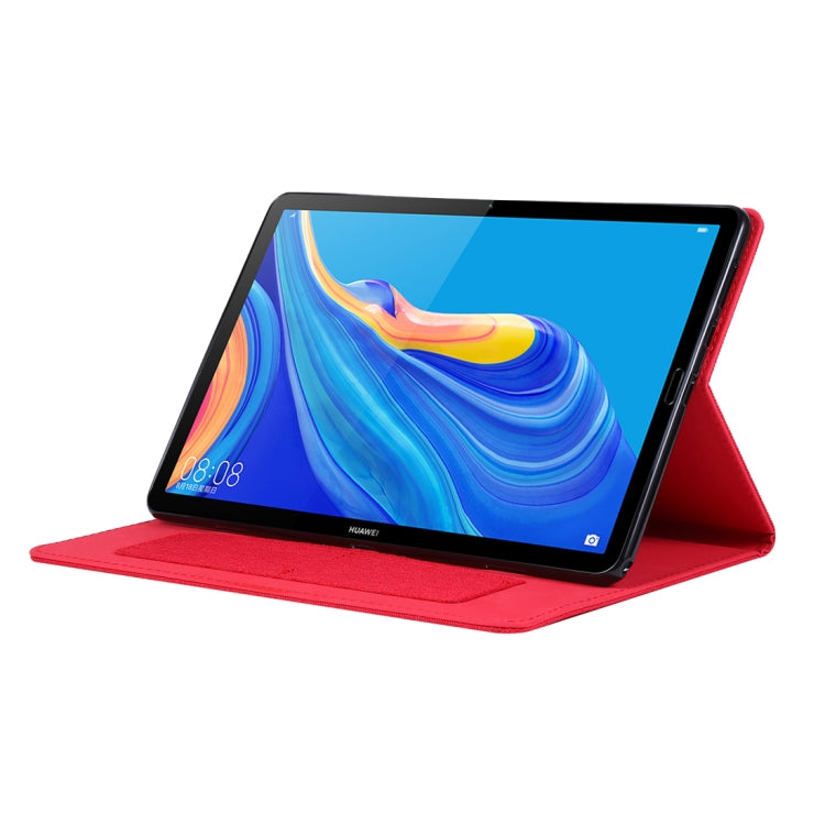 For Huawei MediaPad M6 10.8 Cloth Teature Horizontal Flip PU Leather Case with with Holder & Card Slots