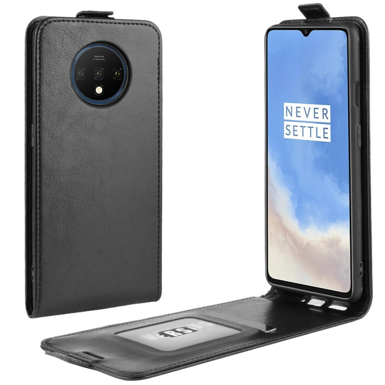 For OnePlus 7T Crazy Horse Vertical Flip Leather Protective Case