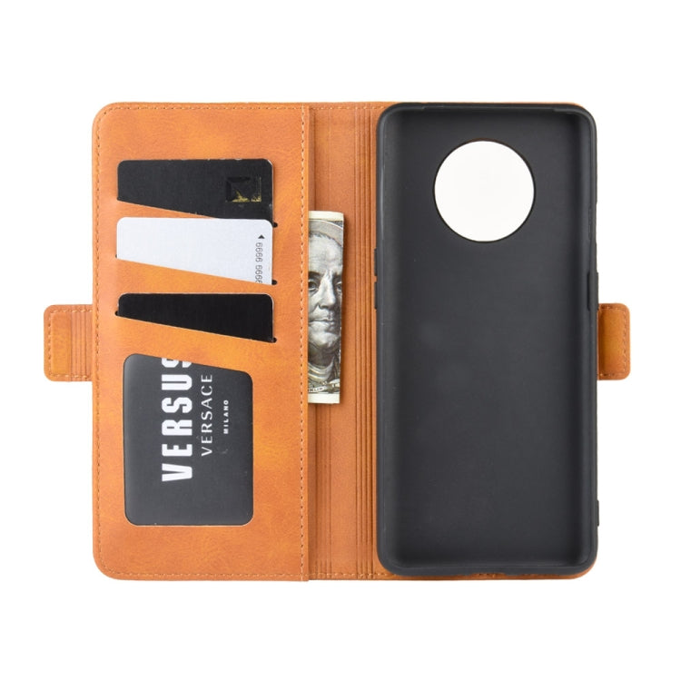 For OnePlus 7T Dual-side Magnetic Buckle Horizontal Flip Leather Case with Holder & Card Slots & Wallet & Photo Frame