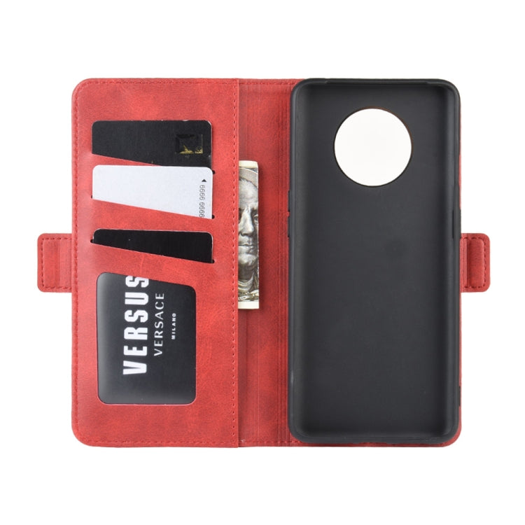 For OnePlus 7T Dual-side Magnetic Buckle Horizontal Flip Leather Case with Holder & Card Slots & Wallet & Photo Frame