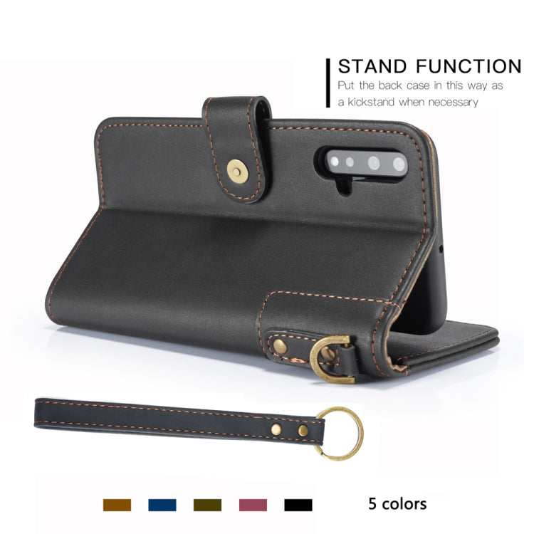 For Huawei Nova 5 / Nova 5 Pro Cowhide Texture Horizontal Flip Leather Case with Holder & Card Slots & Wallet & Lanyard