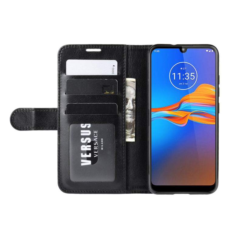 For Motorola Moto E6 Plus R64 Texture Single Fold Horizontal Flip Leather Case with Holder & Card Slots & Wallet