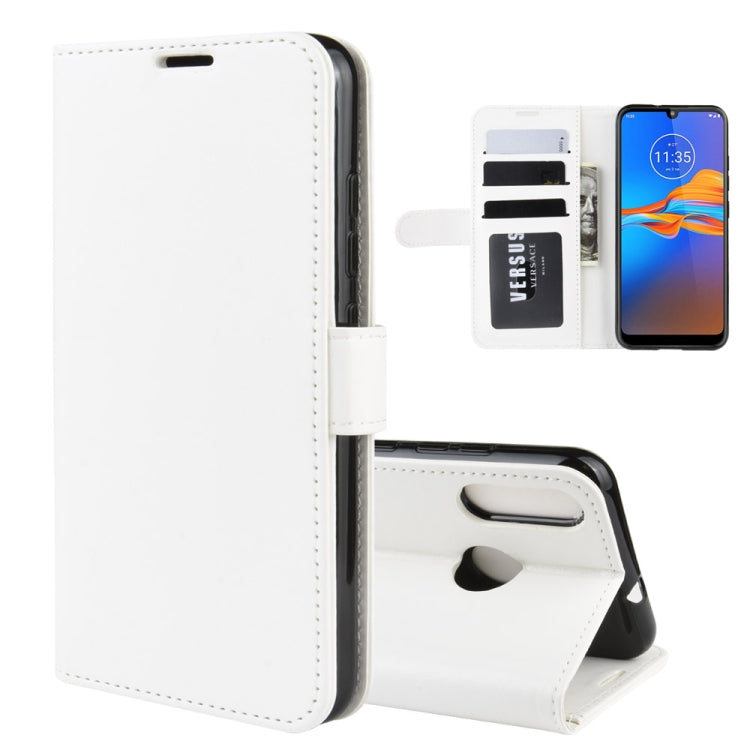 For Motorola Moto E6 Plus R64 Texture Single Fold Horizontal Flip Leather Case with Holder & Card Slots & Wallet
