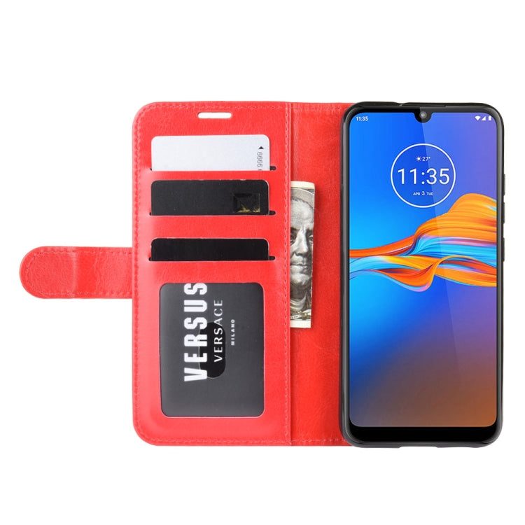 For Motorola Moto E6 Plus R64 Texture Single Fold Horizontal Flip Leather Case with Holder & Card Slots & Wallet