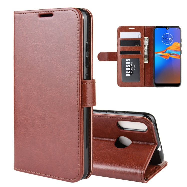 For Motorola Moto E6 Plus R64 Texture Single Fold Horizontal Flip Leather Case with Holder & Card Slots & Wallet