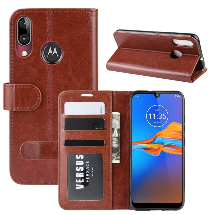 For Motorola Moto E6 Plus R64 Texture Single Fold Horizontal Flip Leather Case with Holder & Card Slots & Wallet