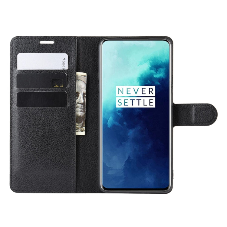 For OnePlus 7T Pro Litchi Texture Horizontal Flip Leather Case with Wallet & Holder & Card Slots