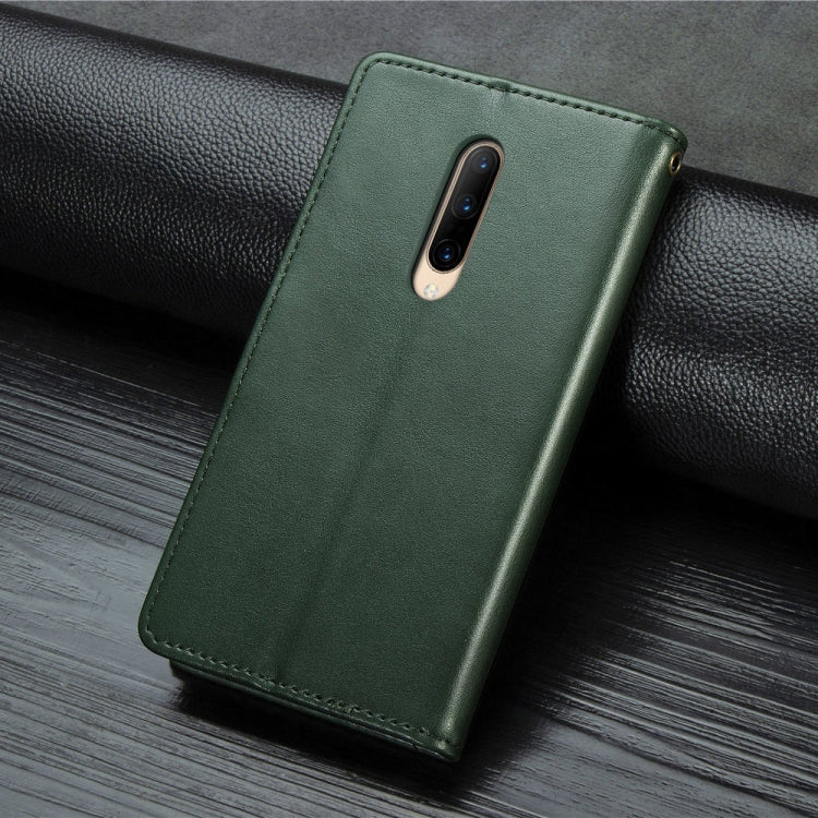 For OnePlus 7 Pro Retro Solid Color Leather Buckle Mobile Phone Protection Leather Case with Photo Frame & Card Slot & Wallet & Bracket Function