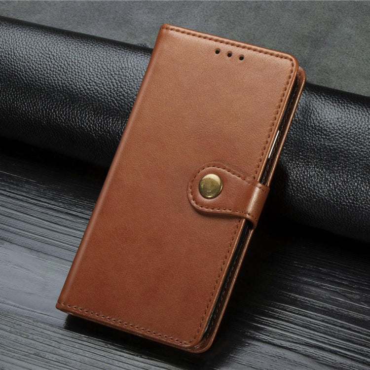 For One Plus 7T Retro Solid Color Leather Buckle Mobile Phone Protection Leather Case with Photo Frame & Card Slot & Wallet & Bracket Function