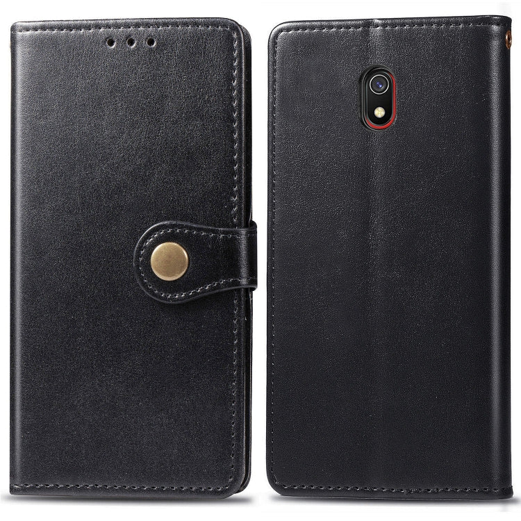 For Xiaomi Redmi 8A Retro Solid Color Leather Buckle Mobile Phone Protection Leather Case with Photo Frame & Card Slot & Wallet & Bracket Function