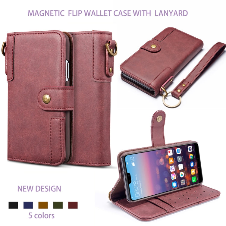 For Huawei Nova 3e Cowhide Texture Horizontal Flip Leather Case with Holder & Card Slots & Wallet & Lanyard