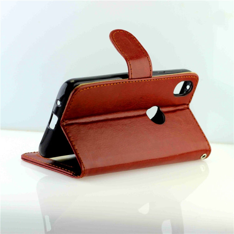 For Motorola Moto E6 Crazy Horse Texture Horizontal Flip Leather Case with Holder & Card Slots & Wallet & Photo Frame