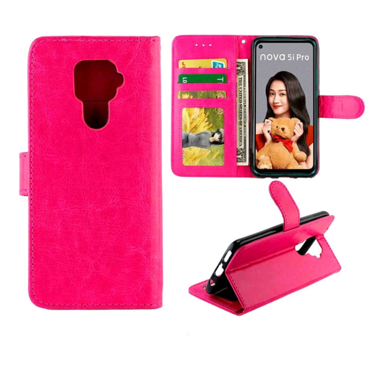 For Huawei Nova 5i Pro Crazy Horse Texture Horizontal Flip Leather Case with Holder & Card Slots & Wallet & Photo Frame