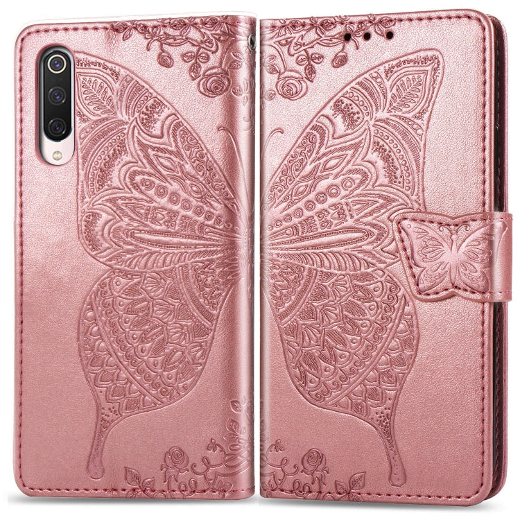 For Xiaomi 9 Pro Butterfly Love Flower Embossed Horizontal Flip Leather Case with Bracket Lanyard Card Slot Wallet