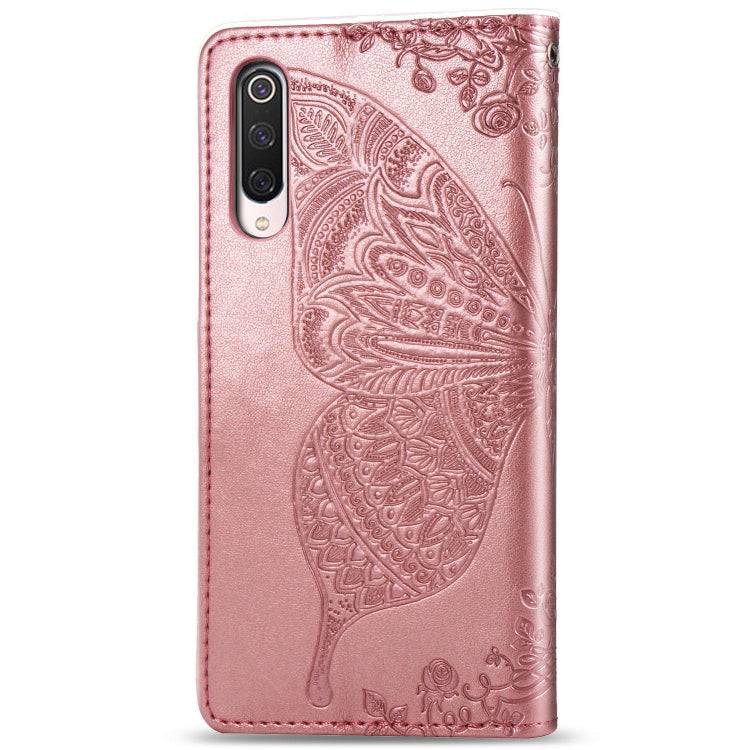 For Xiaomi 9 Pro Butterfly Love Flower Embossed Horizontal Flip Leather Case with Bracket Lanyard Card Slot Wallet