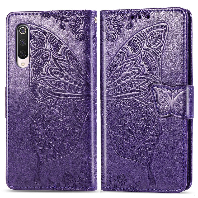 For Xiaomi 9 Pro Butterfly Love Flower Embossed Horizontal Flip Leather Case with Bracket Lanyard Card Slot Wallet
