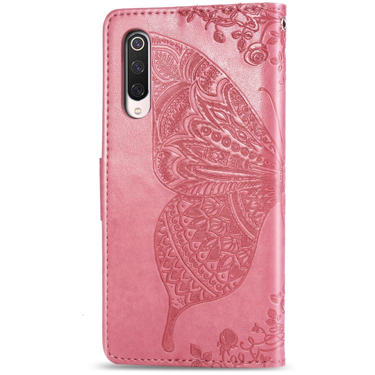 For Xiaomi 9 Pro Butterfly Love Flower Embossed Horizontal Flip Leather Case with Bracket Lanyard Card Slot Wallet