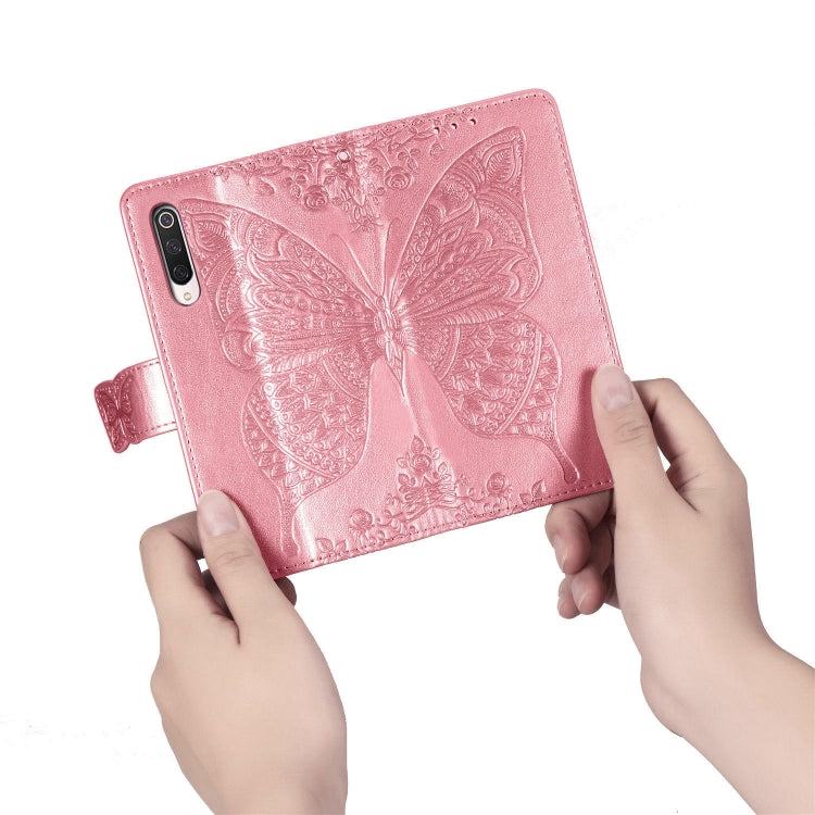 For Xiaomi 9 Pro Butterfly Love Flower Embossed Horizontal Flip Leather Case with Bracket Lanyard Card Slot Wallet