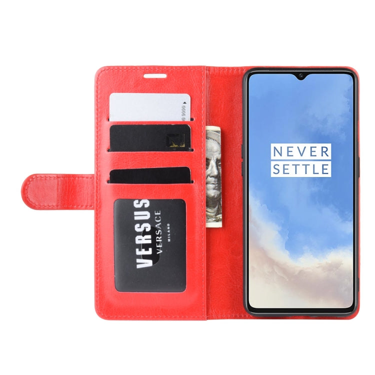 For OnePlus 7T R64 Texture Single Fold Horizontal Flip Leather Case with Holder & Card Slots & Wallet