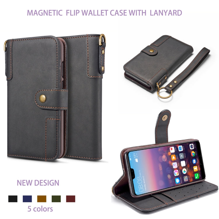 For Huawei P20 Pro Cowhide Texture Horizontal Flip Leather Case, with Holder & Card Slots & Wallet & Lanyard
