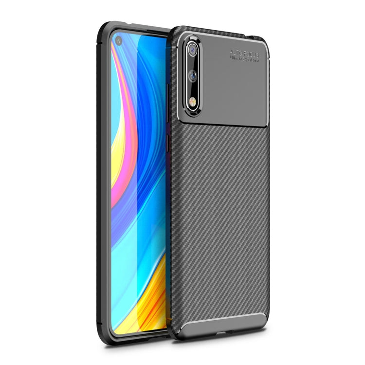 For Huawei Enjoy 10s Beetle Series Carbon Fiber Texture Shockproof TPU Case